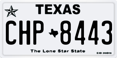 TX license plate CHP8443