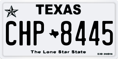 TX license plate CHP8445