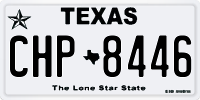 TX license plate CHP8446