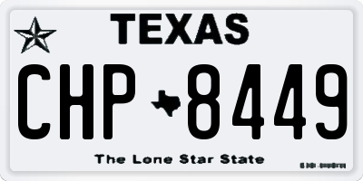 TX license plate CHP8449