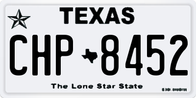 TX license plate CHP8452