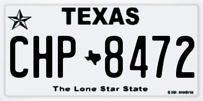 TX license plate CHP8472