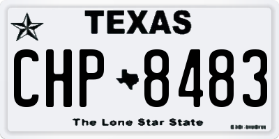 TX license plate CHP8483