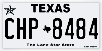 TX license plate CHP8484