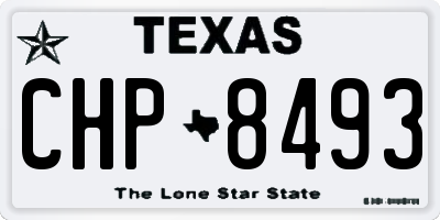 TX license plate CHP8493