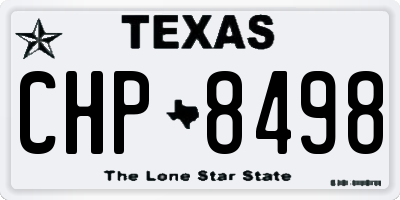 TX license plate CHP8498