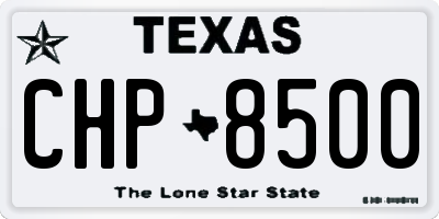 TX license plate CHP8500