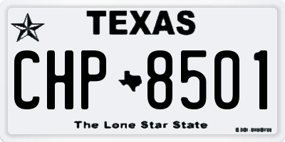 TX license plate CHP8501