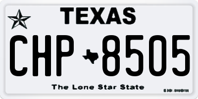 TX license plate CHP8505