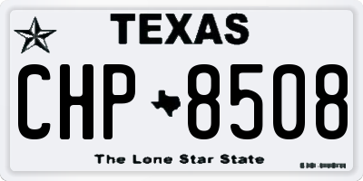 TX license plate CHP8508