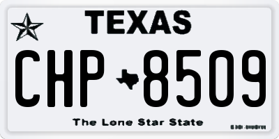 TX license plate CHP8509