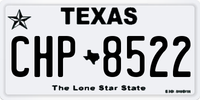 TX license plate CHP8522
