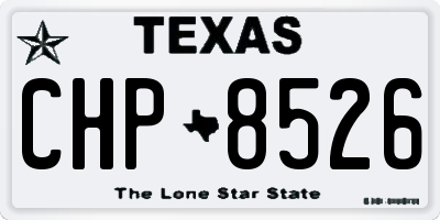 TX license plate CHP8526