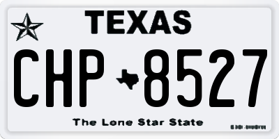TX license plate CHP8527