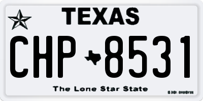TX license plate CHP8531