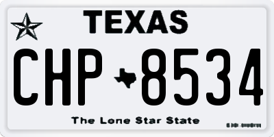 TX license plate CHP8534