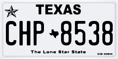 TX license plate CHP8538