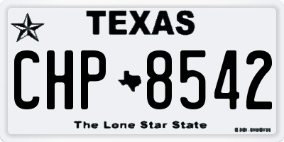 TX license plate CHP8542