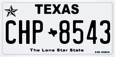 TX license plate CHP8543