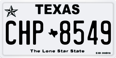 TX license plate CHP8549