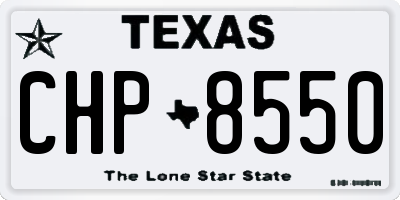 TX license plate CHP8550