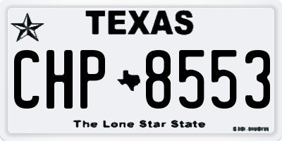 TX license plate CHP8553