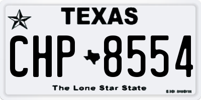 TX license plate CHP8554