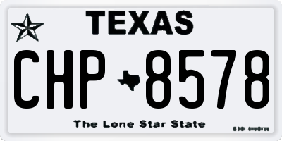 TX license plate CHP8578