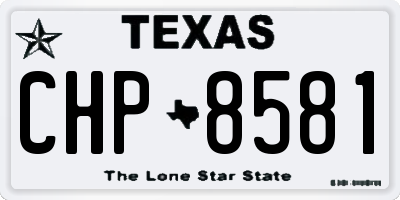 TX license plate CHP8581