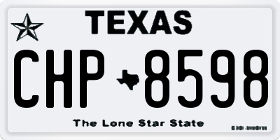 TX license plate CHP8598