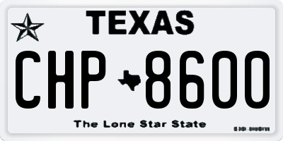 TX license plate CHP8600