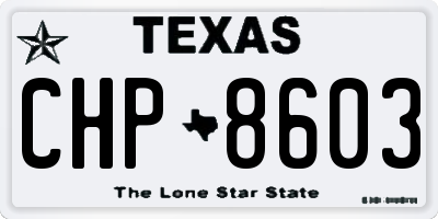 TX license plate CHP8603