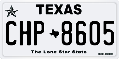 TX license plate CHP8605