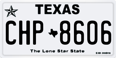 TX license plate CHP8606