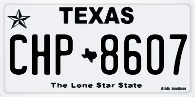 TX license plate CHP8607
