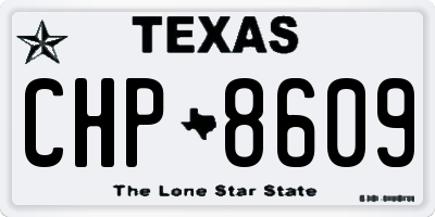 TX license plate CHP8609