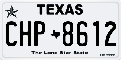 TX license plate CHP8612
