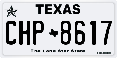 TX license plate CHP8617