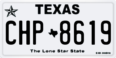 TX license plate CHP8619