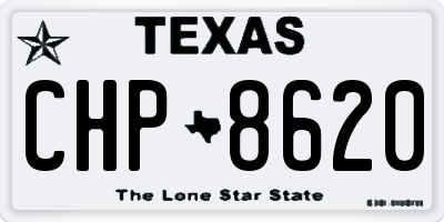 TX license plate CHP8620