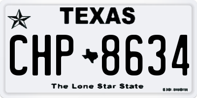 TX license plate CHP8634