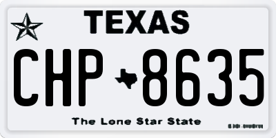 TX license plate CHP8635