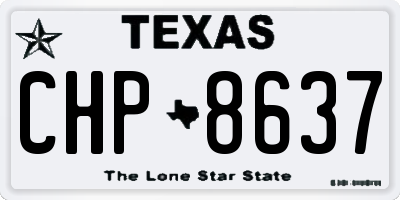 TX license plate CHP8637