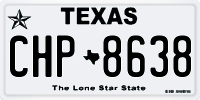 TX license plate CHP8638