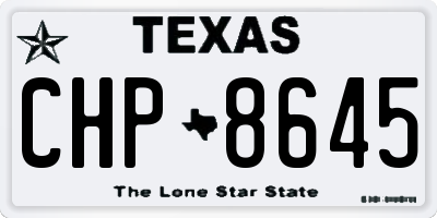 TX license plate CHP8645