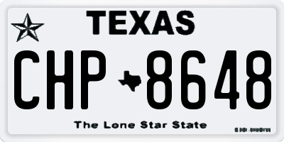 TX license plate CHP8648
