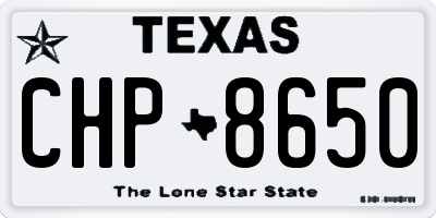 TX license plate CHP8650
