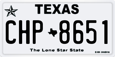 TX license plate CHP8651