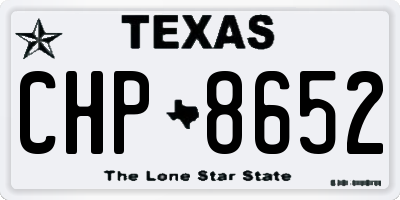 TX license plate CHP8652