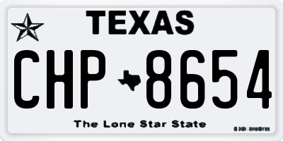 TX license plate CHP8654